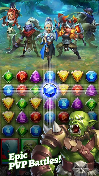 Взломанная Dragon Strike: Puzzle RPG (Драгон Страйк)  [МОД Unlimited Money] — последняя версия apk на Андроид screen 3