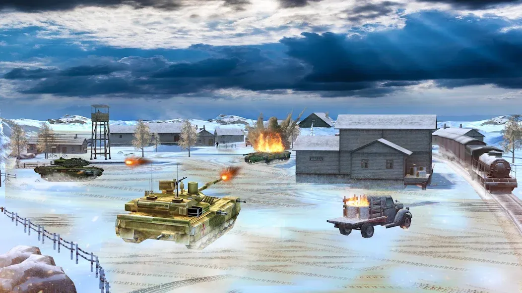 Взлом Tank Battle Army Games 2023  [МОД Много монет] — полная версия apk на Андроид screen 1