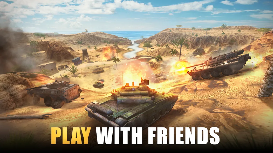 Взломанная Tank Force: Tank games blitz  [МОД Menu] — последняя версия apk на Андроид screen 1