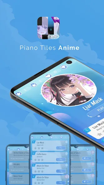 Скачать взломанную Piano Anime Tiles Music (Пиано Аниме Плитки Музыка)  [МОД Все открыто] — последняя версия apk на Андроид screen 1