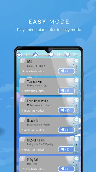 Скачать взломанную Piano Anime Tiles Music (Пиано Аниме Плитки Музыка)  [МОД Все открыто] — последняя версия apk на Андроид screen 3