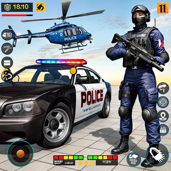 Взлом US Police Shooting Crime City  [МОД Mega Pack] — полная версия apk на Андроид screen 1