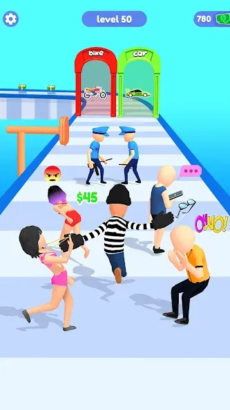 Скачать взлом Thief Run Race 3D: Fun Race  [МОД Mega Pack] — стабильная версия apk на Андроид screen 2