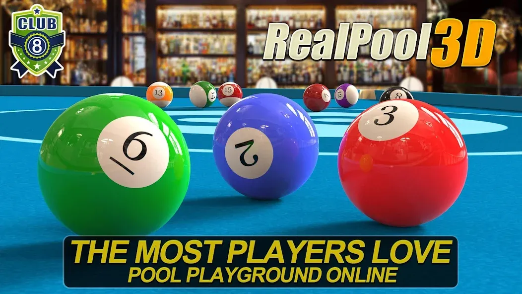 Взломанная Real Pool 3D Online 8Ball Game (Реал Пул 3Д Онлайн 8Бол Гейм)  [МОД Бесконечные деньги] — полная версия apk на Андроид screen 1