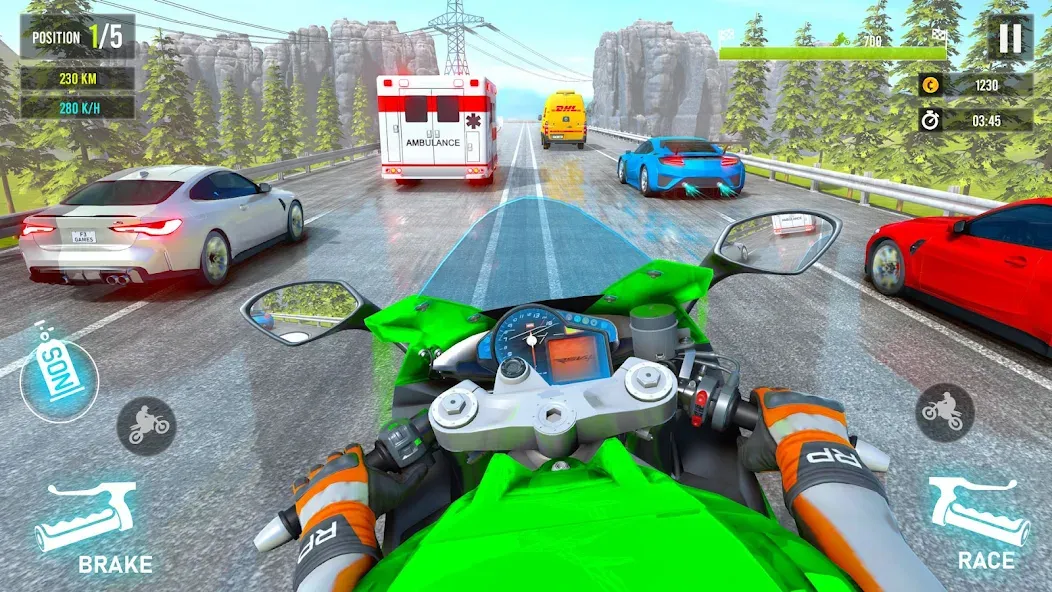 Скачать взломанную Moto Traffic Bike Race Game 3d (Мото Трафик Байк Рейс Гейм 3д)  [МОД Все открыто] — полная версия apk на Андроид screen 1