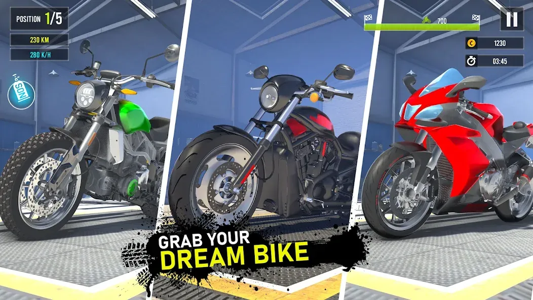 Скачать взломанную Moto Traffic Bike Race Game 3d (Мото Трафик Байк Рейс Гейм 3д)  [МОД Все открыто] — полная версия apk на Андроид screen 2