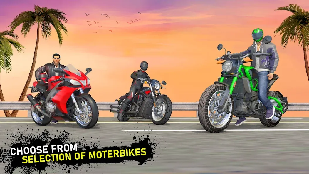 Скачать взломанную Moto Traffic Bike Race Game 3d (Мото Трафик Байк Рейс Гейм 3д)  [МОД Все открыто] — полная версия apk на Андроид screen 4