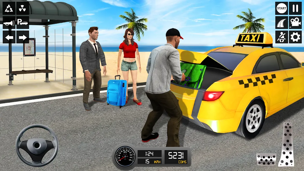 Скачать взлом Taxi Simulator 3d Taxi Sim  [МОД Бесконечные деньги] — полная версия apk на Андроид screen 1