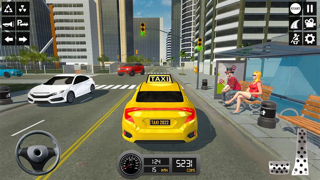 Скачать взлом Taxi Simulator 3d Taxi Sim  [МОД Бесконечные деньги] — полная версия apk на Андроид screen 2