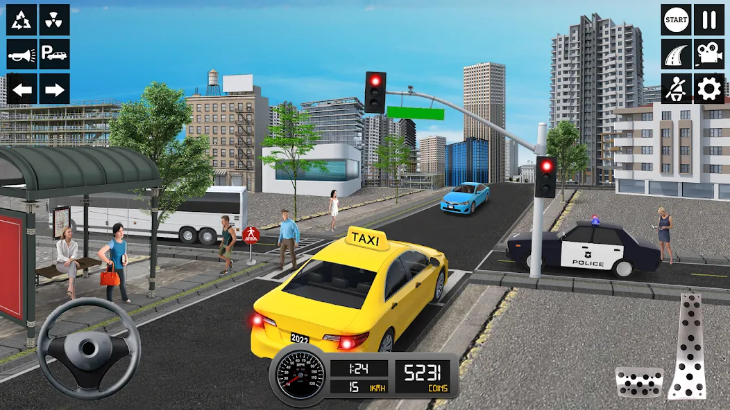 Скачать взлом Taxi Simulator 3d Taxi Sim  [МОД Бесконечные деньги] — полная версия apk на Андроид screen 3