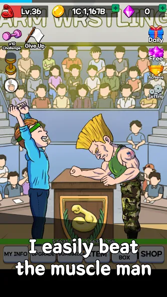 Взломанная Arm Wrestling Clicker (Армреслинг Кликер)  [МОД Бесконечные деньги] — последняя версия apk на Андроид screen 5