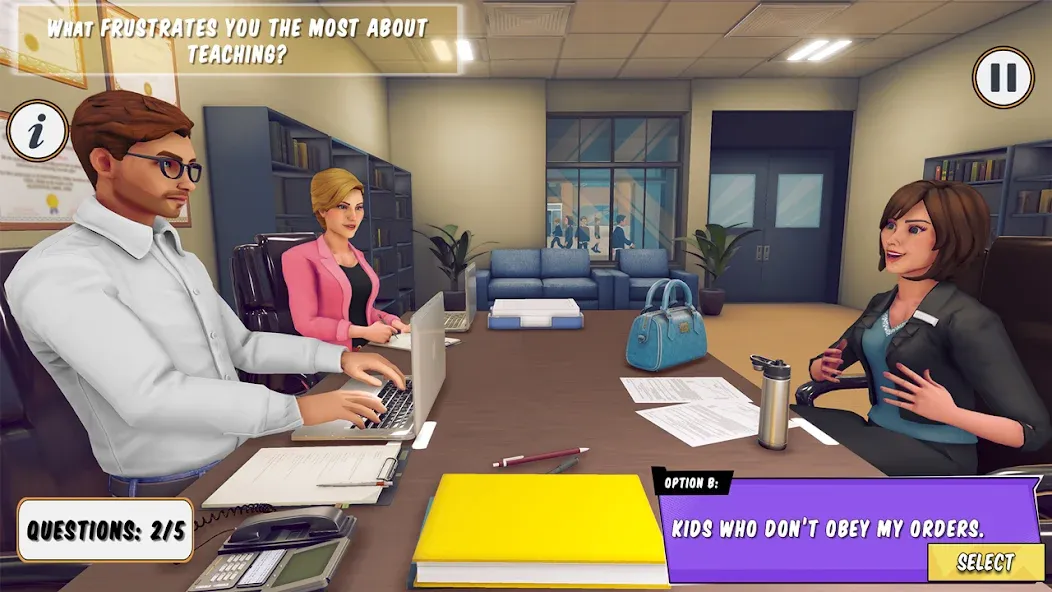 Скачать взлом High School Teacher Simulator  [МОД Много денег] — последняя версия apk на Андроид screen 1