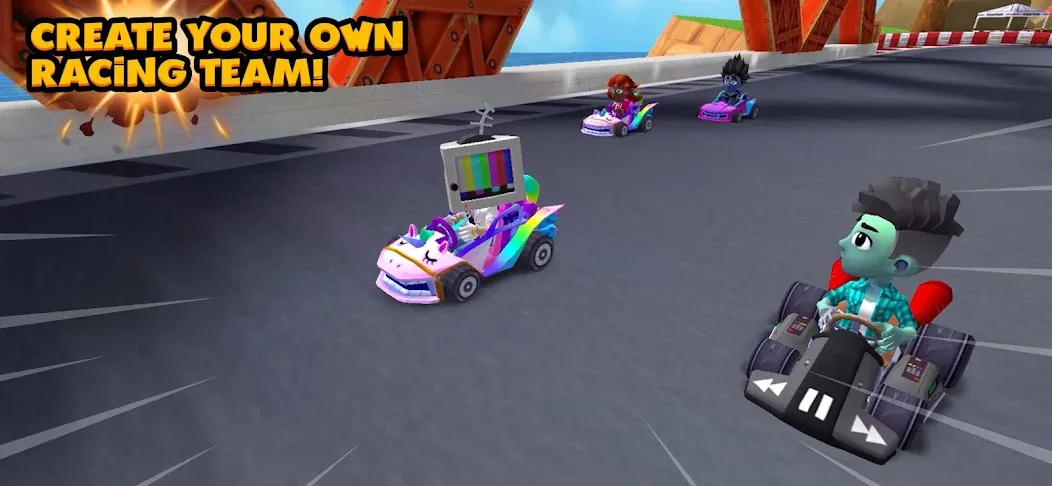 Скачать взлом Boom Karts Multiplayer Racing (Бум Картс Мультиплеер Рейсинг)  [МОД Menu] — стабильная версия apk на Андроид screen 3