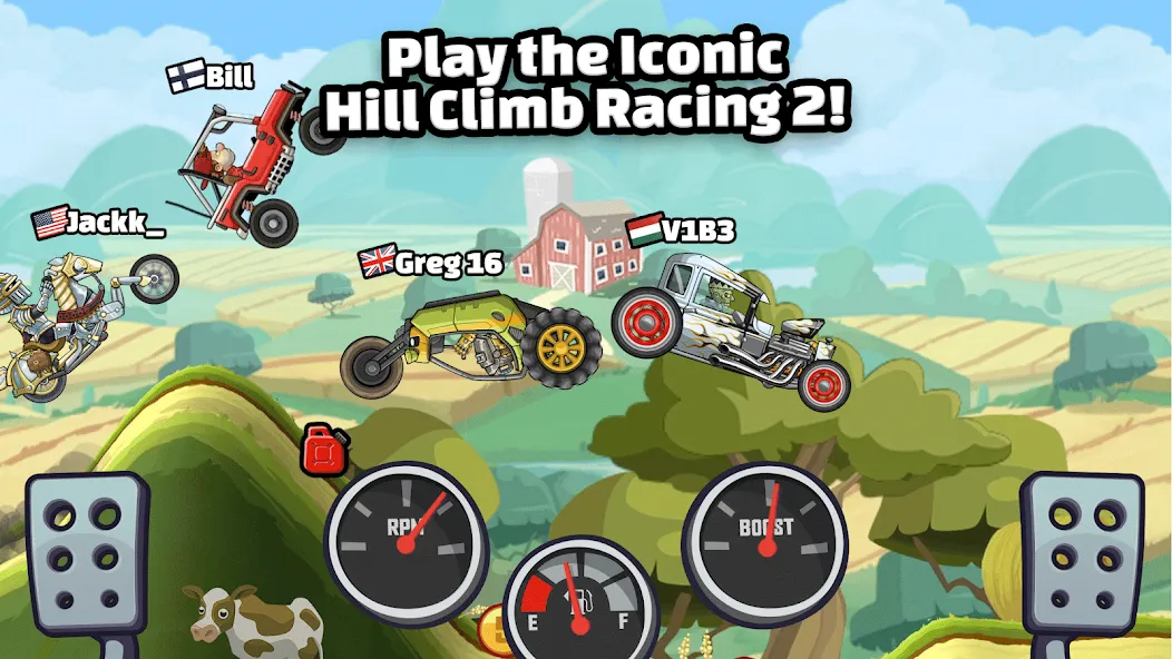 Взломанная Hill Climb Racing 2 (Хилл Клаим Рейсинг 2)  [МОД Много денег] — полная версия apk на Андроид screen 1