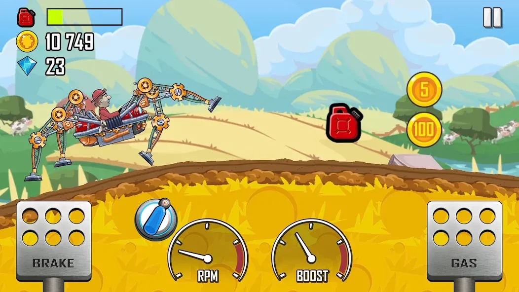 Скачать взлом Hill Climb Racing (Хилл Клайм Рейсинг)  [МОД Mega Pack] — полная версия apk на Андроид screen 2