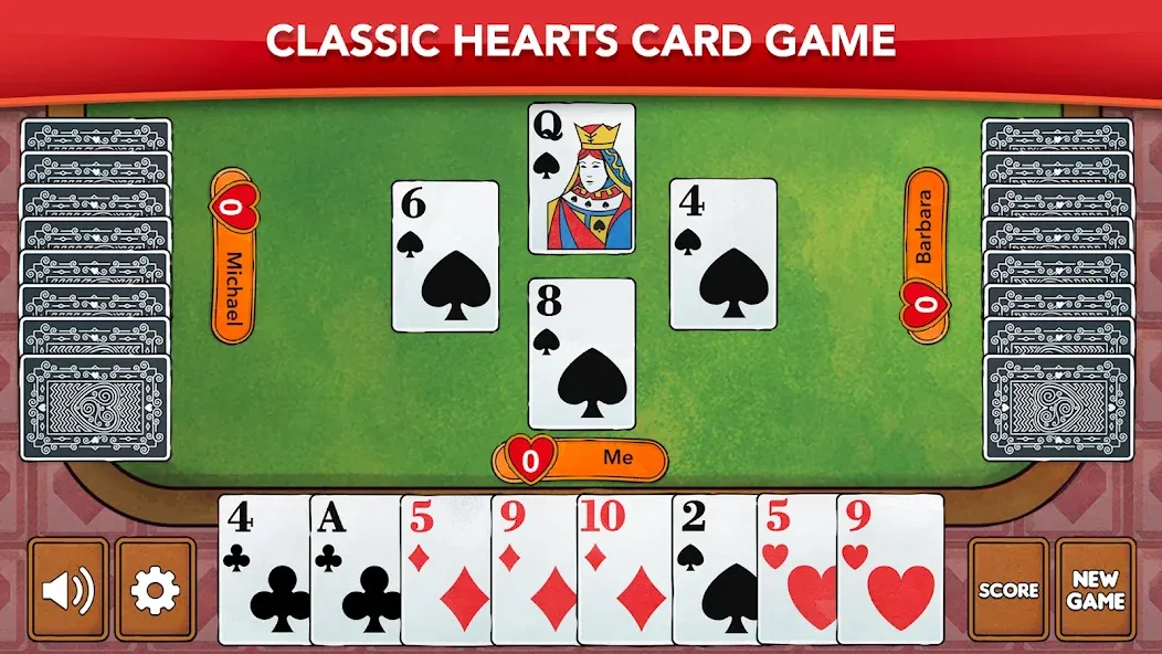 Взломанная Hearts — Card Game Classic (Хартс)  [МОД Много монет] — полная версия apk на Андроид screen 1