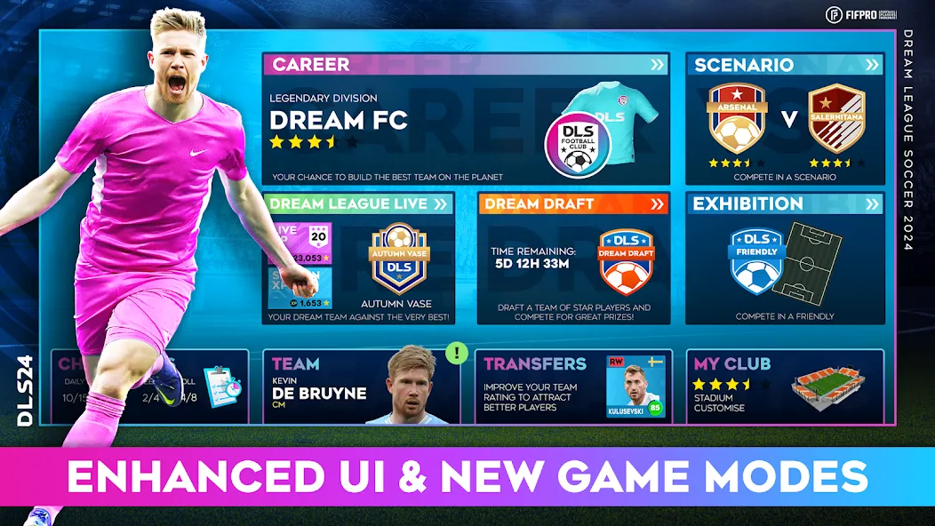 Скачать взлом Dream League Soccer 2024 (Дрим Лиг Соккер 2023)  [МОД Бесконечные монеты] — полная версия apk на Андроид screen 1