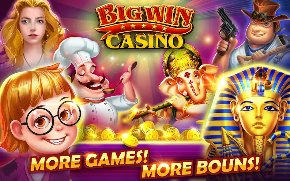 Скачать взлом Big Win — Slots Casino™ (Биг Вин)  [МОД Меню] — стабильная версия apk на Андроид screen 1