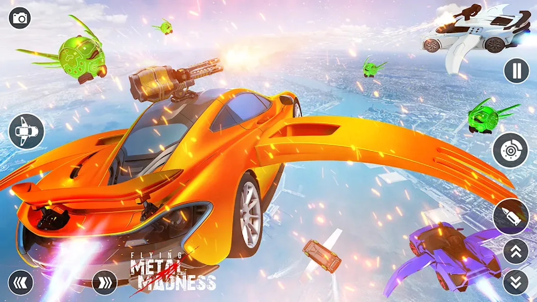 Взломанная Flying Car Robot Shooting Game  [МОД Бесконечные деньги] — стабильная версия apk на Андроид screen 3