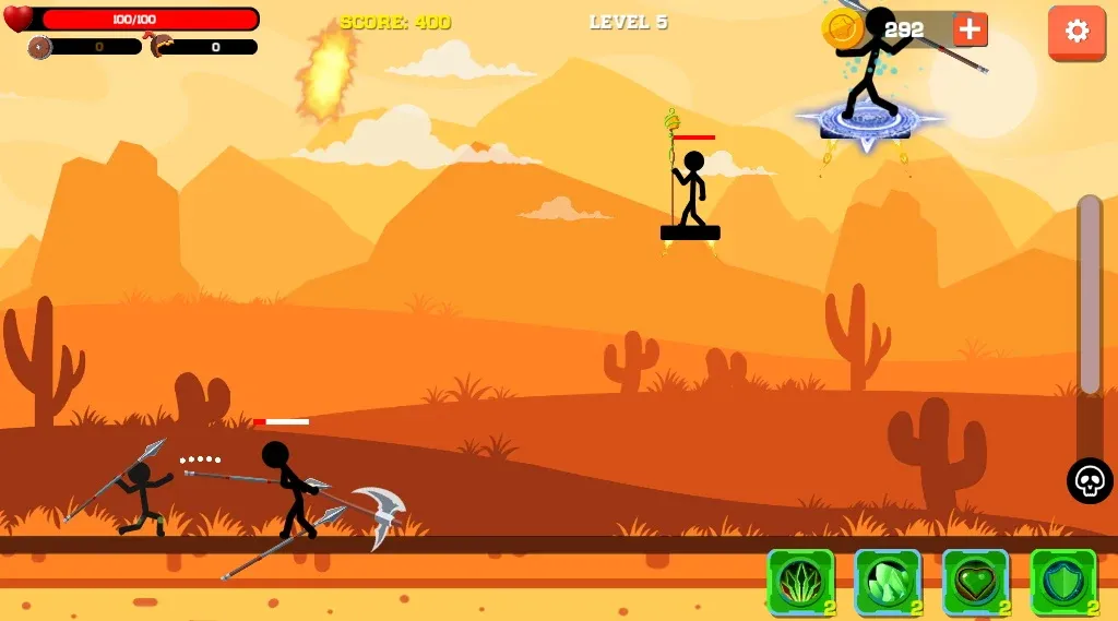 Взломанная Spear war with Stickman (Спир вар)  [МОД Unlocked] — последняя версия apk на Андроид screen 1