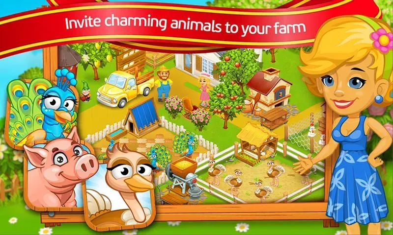 Скачать взлом Farm Town: Cartoon Story  [МОД Unlocked] — стабильная версия apk на Андроид screen 1