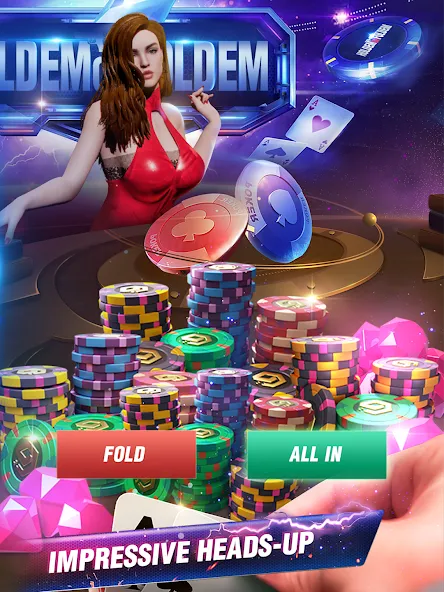 Взломанная Holdem or Foldem — Texas Poker (Холдем или Фолдем)  [МОД Меню] — полная версия apk на Андроид screen 3