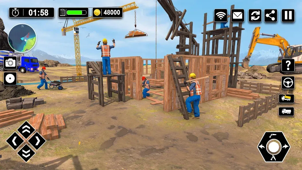 Скачать взлом Wood House Construction Game  [МОД Много монет] — последняя версия apk на Андроид screen 2