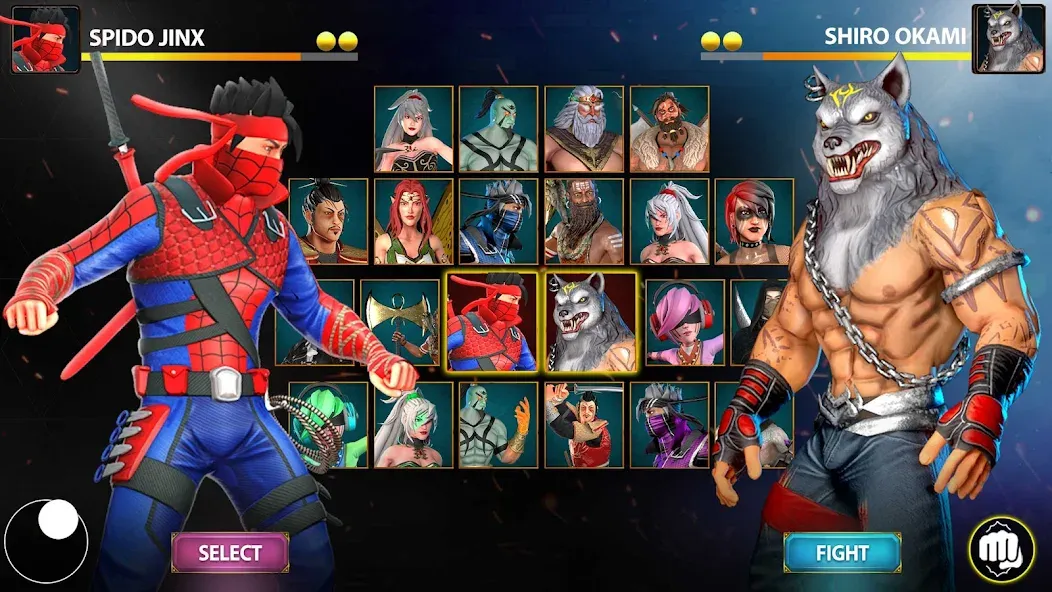 Скачать взлом Ninja Clash: Karate Fighters (Ниндзя Мастер)  [МОД Много денег] — полная версия apk на Андроид screen 1