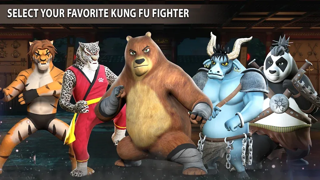 Взломанная Kung Fu Animal: Fighting Games (Кунгфу животное)  [МОД Unlocked] — стабильная версия apk на Андроид screen 4