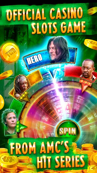 Взломанная The Walking Dead Casino Slots (Зе Вокинг Дед Казино Слотс)  [МОД Меню] — стабильная версия apk на Андроид screen 2