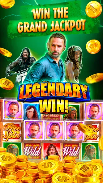 Взломанная The Walking Dead Casino Slots (Зе Вокинг Дед Казино Слотс)  [МОД Меню] — стабильная версия apk на Андроид screen 5