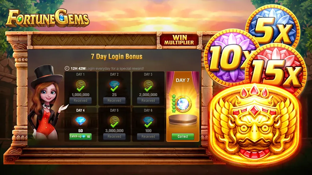 Скачать взлом Slot Fortune Gems-TaDa Games (Слот Форчун Гемс)  [МОД Menu] — последняя версия apk на Андроид screen 3