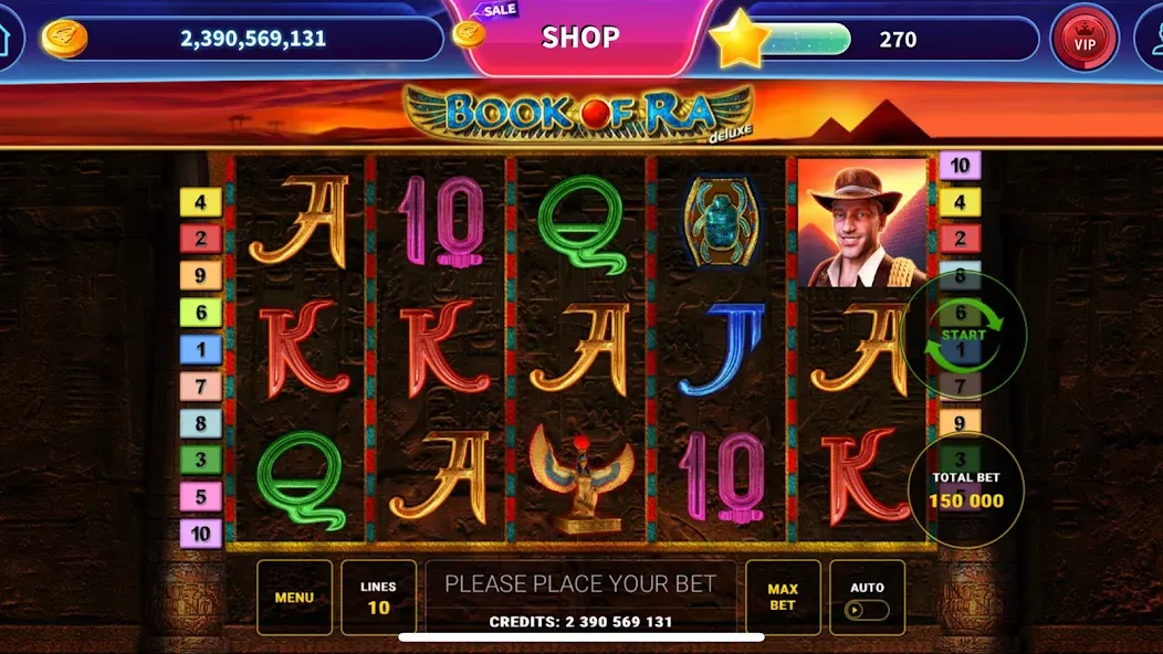 Скачать взлом Book of Ra™ Deluxe Slot (Бук оф Ра Делюкс Слот)  [МОД Mega Pack] — полная версия apk на Андроид screen 1