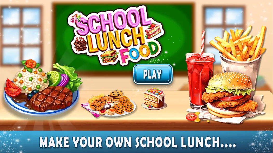 Взломанная Lunch Box cooking Games 2023 (ШКОЛЬНЫЙ ОБЕД ПРИГОТОВЛЕНИЕ ПИЩИ Создание поваров)  [МОД Unlimited Money] — стабильная версия apk на Андроид screen 1