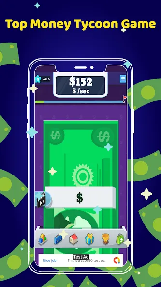 Скачать взломанную Money Clicker Game -Money Rain  [МОД Много денег] — полная версия apk на Андроид screen 1