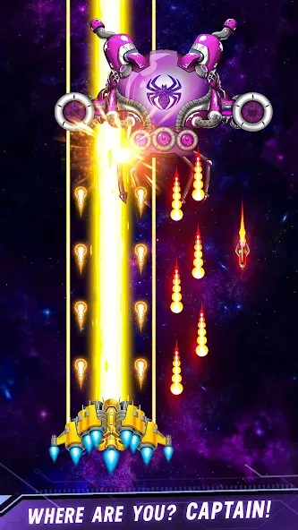 Взломанная Space shooter — Galaxy attack (Спейс шутер)  [МОД Unlocked] — стабильная версия apk на Андроид screen 2