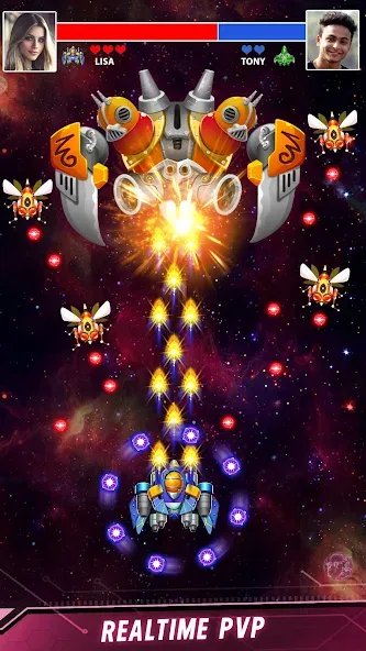 Взломанная Space shooter — Galaxy attack (Спейс шутер)  [МОД Unlocked] — стабильная версия apk на Андроид screen 3