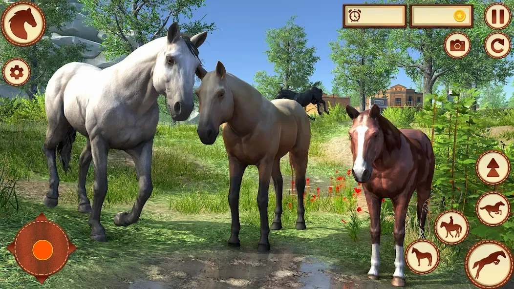 Скачать взлом Virtual Wild Horse Family Sim (Виртуальное семейство диких лошадей)  [МОД Много монет] — полная версия apk на Андроид screen 1