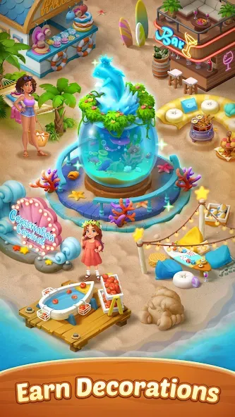 Взломанная Seaside Escape®: Merge & Story (Сисайд Эскейп)  [МОД Menu] — последняя версия apk на Андроид screen 5