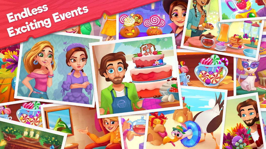 Взлом Delicious B&B: Decor & Match 3  [МОД Меню] — полная версия apk на Андроид screen 3