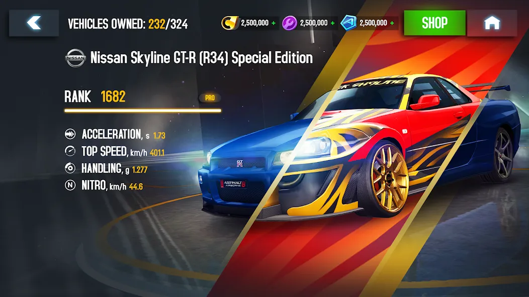 Скачать взлом Asphalt 8 — Car Racing Game (Асфальт 8)  [МОД Много денег] — последняя версия apk на Андроид screen 2