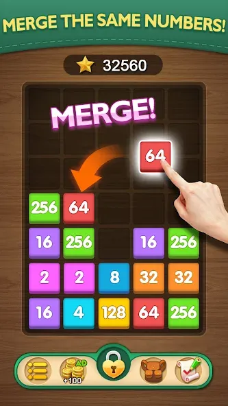 Взломанная Merge Puzzle — Number Games (Мердж Пазл)  [МОД Бесконечные монеты] — полная версия apk на Андроид screen 1