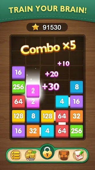 Взломанная Merge Puzzle — Number Games (Мердж Пазл)  [МОД Бесконечные монеты] — полная версия apk на Андроид screen 3