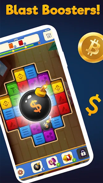 Скачать взломанную Crypto Blocks Puzzle Challenge  [МОД Бесконечные деньги] — стабильная версия apk на Андроид screen 3