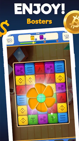 Скачать взломанную Crypto Blocks Puzzle Challenge  [МОД Бесконечные деньги] — стабильная версия apk на Андроид screen 5