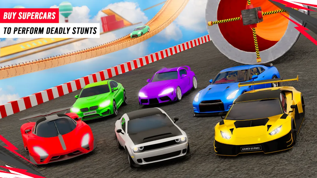 Взломанная Racing Car Stunt | Stunt Race (Рейсинг Кар Стант)  [МОД Menu] — полная версия apk на Андроид screen 4