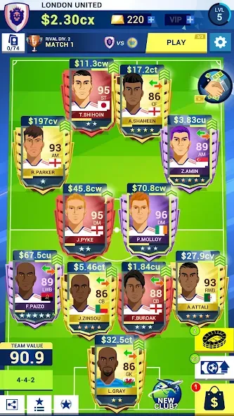 Взломанная Idle Eleven — Soccer tycoon (Айдл Илевен)  [МОД Все открыто] — полная версия apk на Андроид screen 1