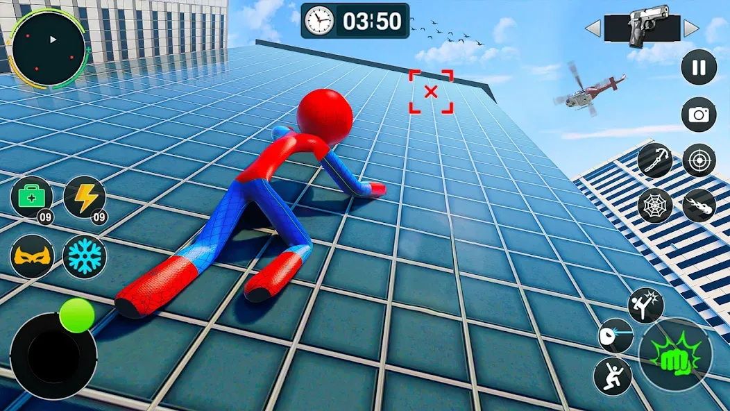 Скачать взломанную Flying Stickman Rope Hero Game  [МОД Menu] — полная версия apk на Андроид screen 3