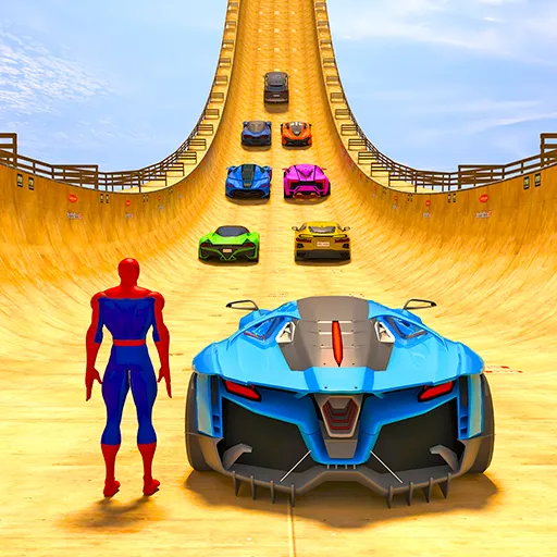 Скачать взломанную Superhero Car: Mega Ramp Games (Рамп Кар Гейм)  [МОД Бесконечные деньги] — последняя версия apk на Андроид screen 2