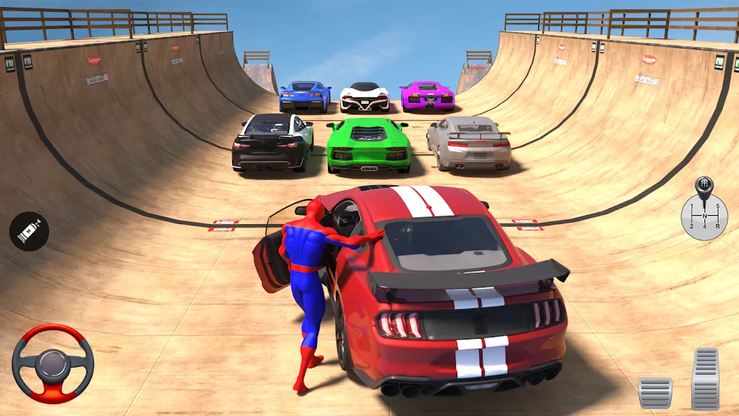 Скачать взломанную Superhero Car: Mega Ramp Games (Рамп Кар Гейм)  [МОД Бесконечные деньги] — последняя версия apk на Андроид screen 3